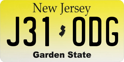NJ license plate J31ODG