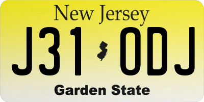 NJ license plate J31ODJ