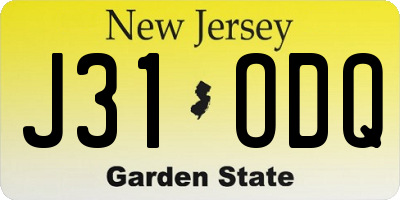 NJ license plate J31ODQ