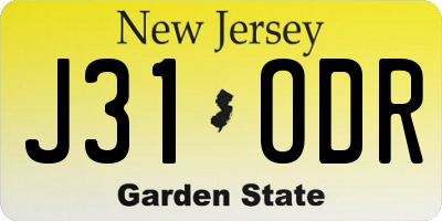NJ license plate J31ODR