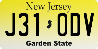 NJ license plate J31ODV