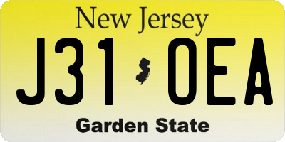NJ license plate J31OEA