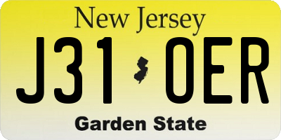 NJ license plate J31OER
