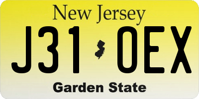 NJ license plate J31OEX