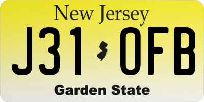 NJ license plate J31OFB