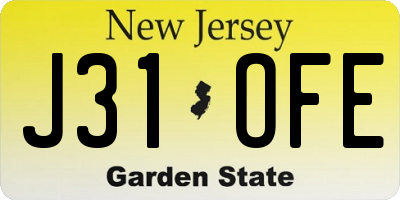 NJ license plate J31OFE