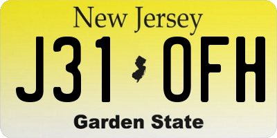 NJ license plate J31OFH