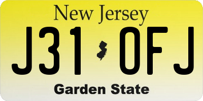 NJ license plate J31OFJ