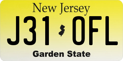 NJ license plate J31OFL