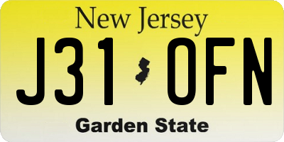 NJ license plate J31OFN