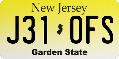 NJ license plate J31OFS