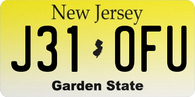 NJ license plate J31OFU