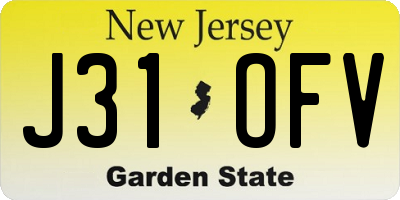 NJ license plate J31OFV