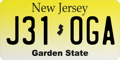 NJ license plate J31OGA