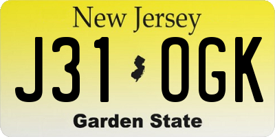 NJ license plate J31OGK