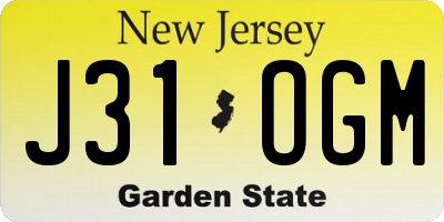 NJ license plate J31OGM