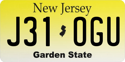NJ license plate J31OGU