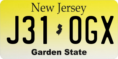NJ license plate J31OGX