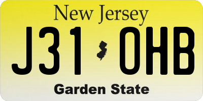 NJ license plate J31OHB