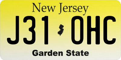 NJ license plate J31OHC