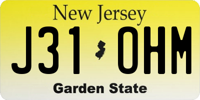 NJ license plate J31OHM