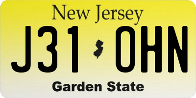 NJ license plate J31OHN