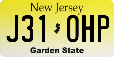 NJ license plate J31OHP