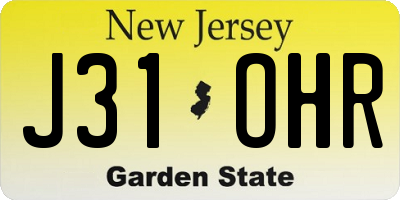 NJ license plate J31OHR