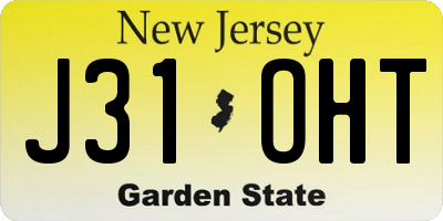 NJ license plate J31OHT