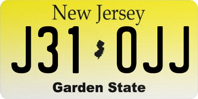 NJ license plate J31OJJ