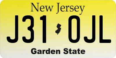 NJ license plate J31OJL