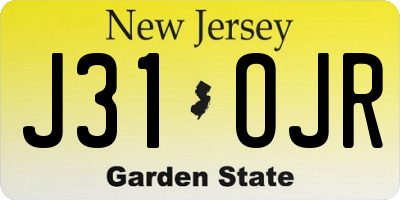 NJ license plate J31OJR