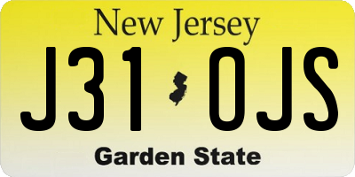 NJ license plate J31OJS