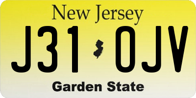 NJ license plate J31OJV