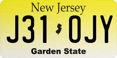 NJ license plate J31OJY
