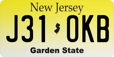 NJ license plate J31OKB