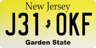NJ license plate J31OKF