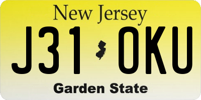 NJ license plate J31OKU