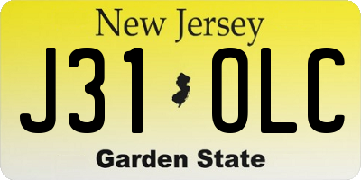 NJ license plate J31OLC