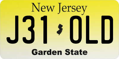 NJ license plate J31OLD