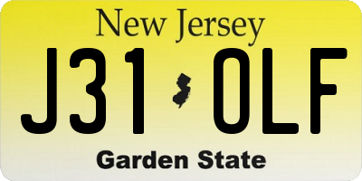 NJ license plate J31OLF