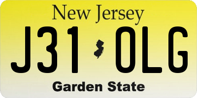 NJ license plate J31OLG