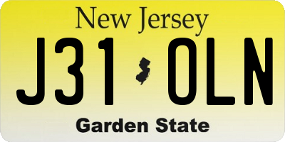 NJ license plate J31OLN