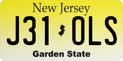 NJ license plate J31OLS