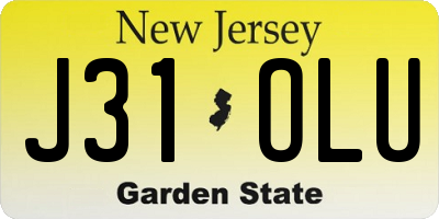 NJ license plate J31OLU