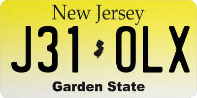 NJ license plate J31OLX