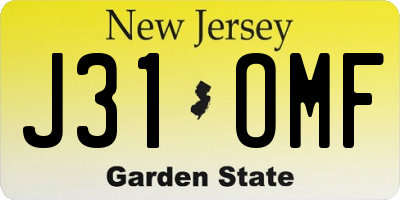 NJ license plate J31OMF