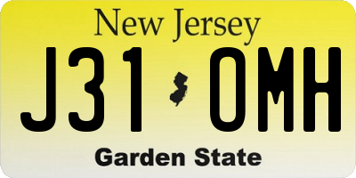 NJ license plate J31OMH