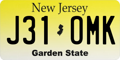 NJ license plate J31OMK