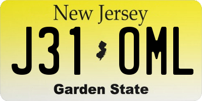 NJ license plate J31OML